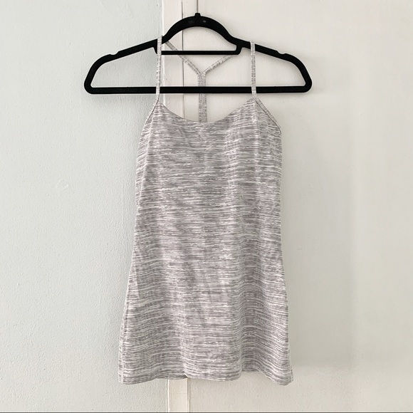 lululemon athletica Tops - LULULEMON CRZ white grey stripped tank top NWOT 4
